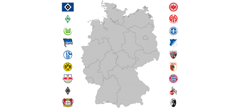 Einzelgänger und Ballungszentren: Einzugsgebiete der Bundesliga-Clubs